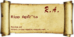 Ripp Agáta névjegykártya